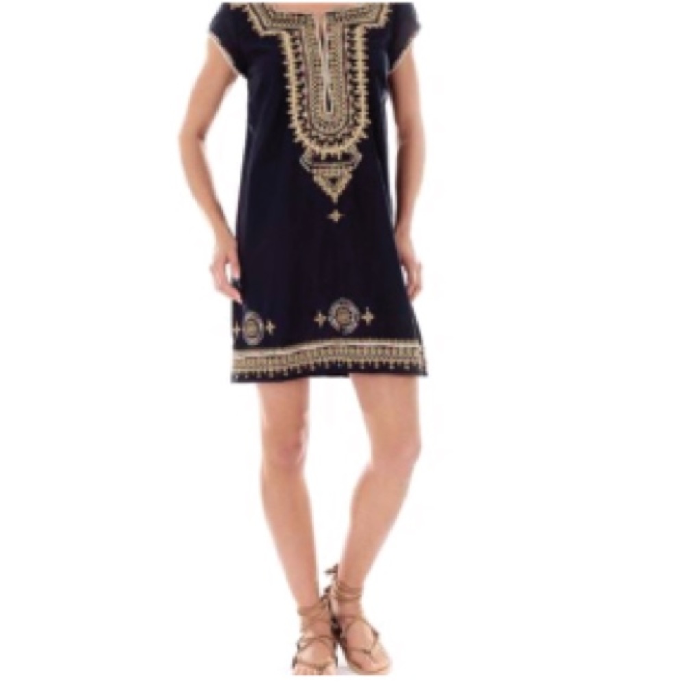 New Calypso St Barth Navy Embellished Dress M